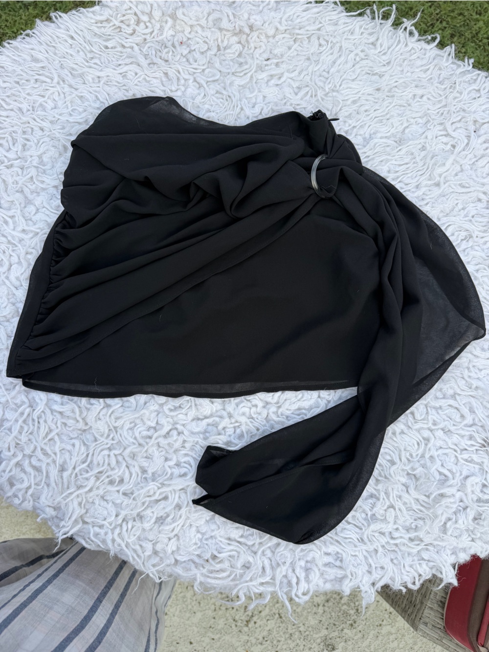 Forever 21 Black Draped Mini Skirt with Side Tie